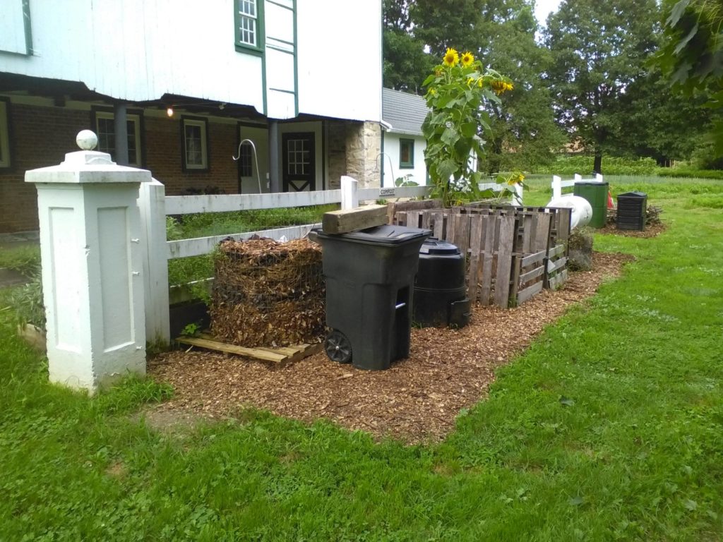 Image of Pile of compost in a backyard