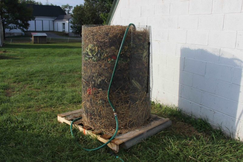 soaking a compost pile